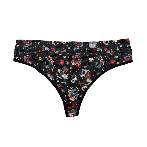 Torrid Women's Plus Size Sink or Swim Tattoo Breathe Mesh Thong Panty 4 4X New - Picture 1 of 5